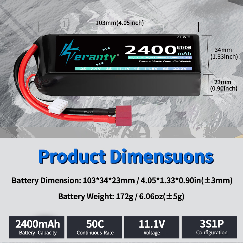TERANTY 3S 2200/2400/2600mAh L - Drone Battery Plate recension och pris