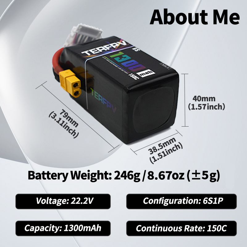TERFPV Lipo Battery 6S 22.2V 1 - Drone Battery Plate recension och pris