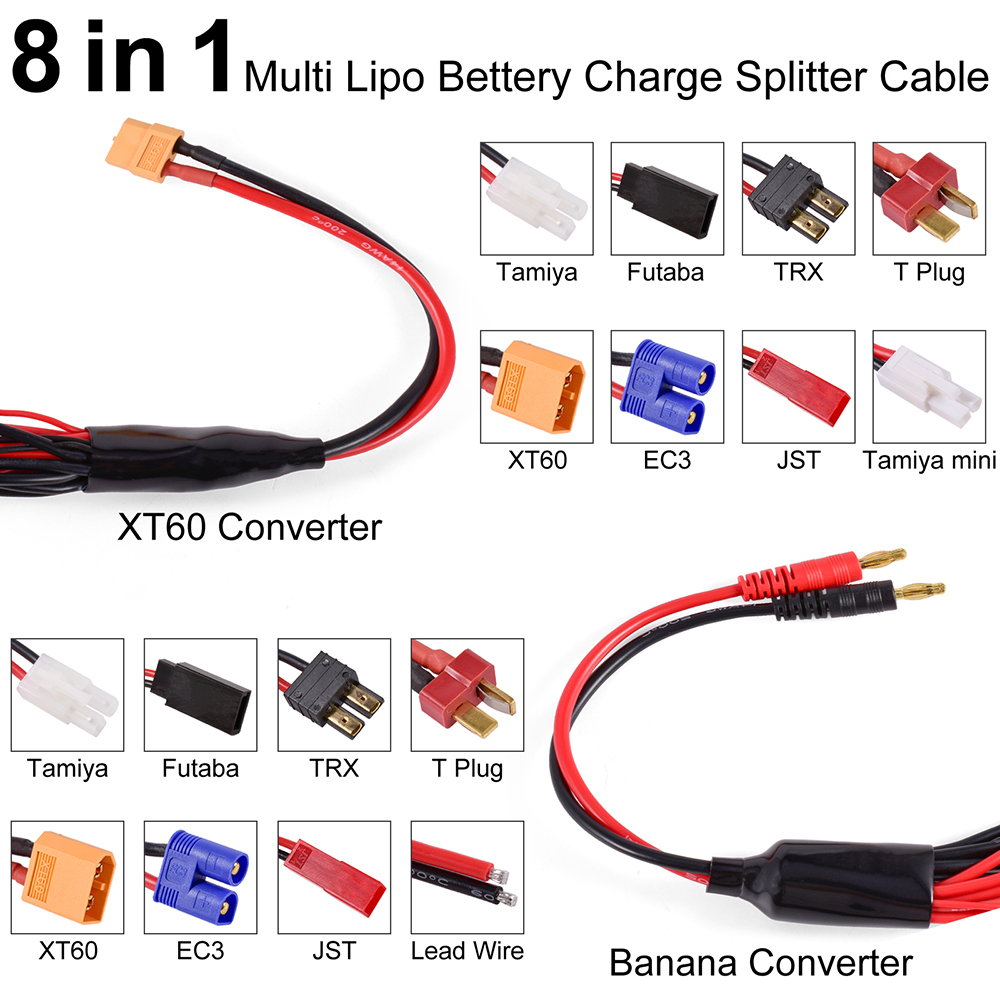 RC Charger Adapter Connector 8 - Drone Battery Balance Charger recension och pris