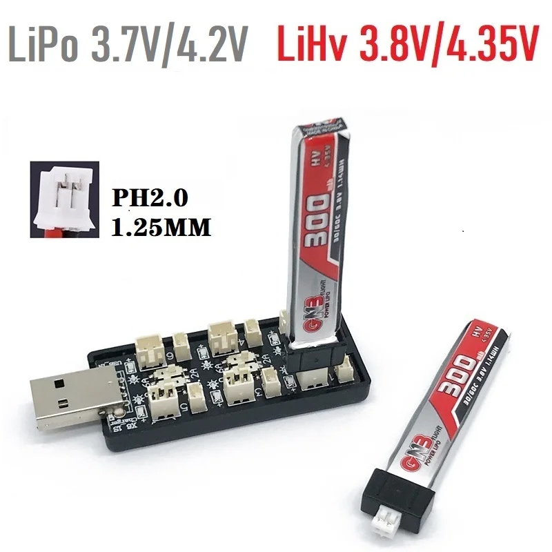 6CH USB 1S LiPo/LiHv 3.7V/4.2V - Drone Battery Plate recension och pris
