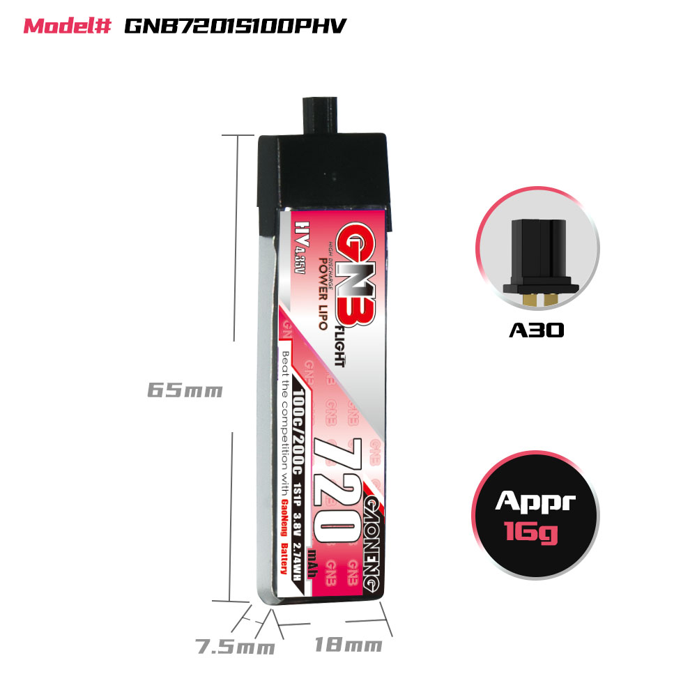 GAONENG GNB 1S 3.8V 720mAh 100 - Drone Battery Li-Ion recension och pris