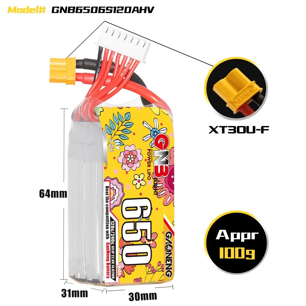 GAONENG 6S 650mAh LiHV 22.8V 1 - Drone Battery Li-Ion recension och pris
