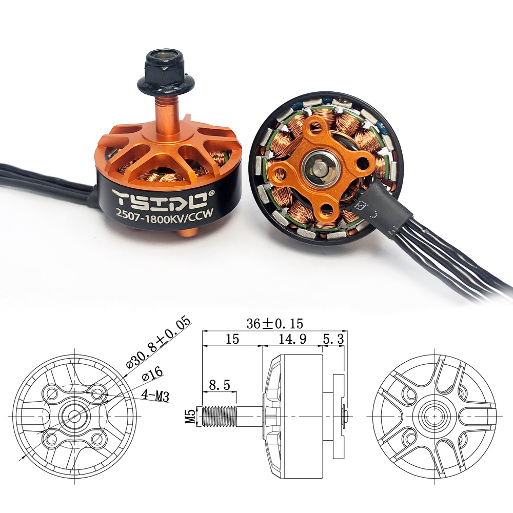 YSIDO 2507 1800KV 3-6S Brushle - Drone Battery 6S recension och pris