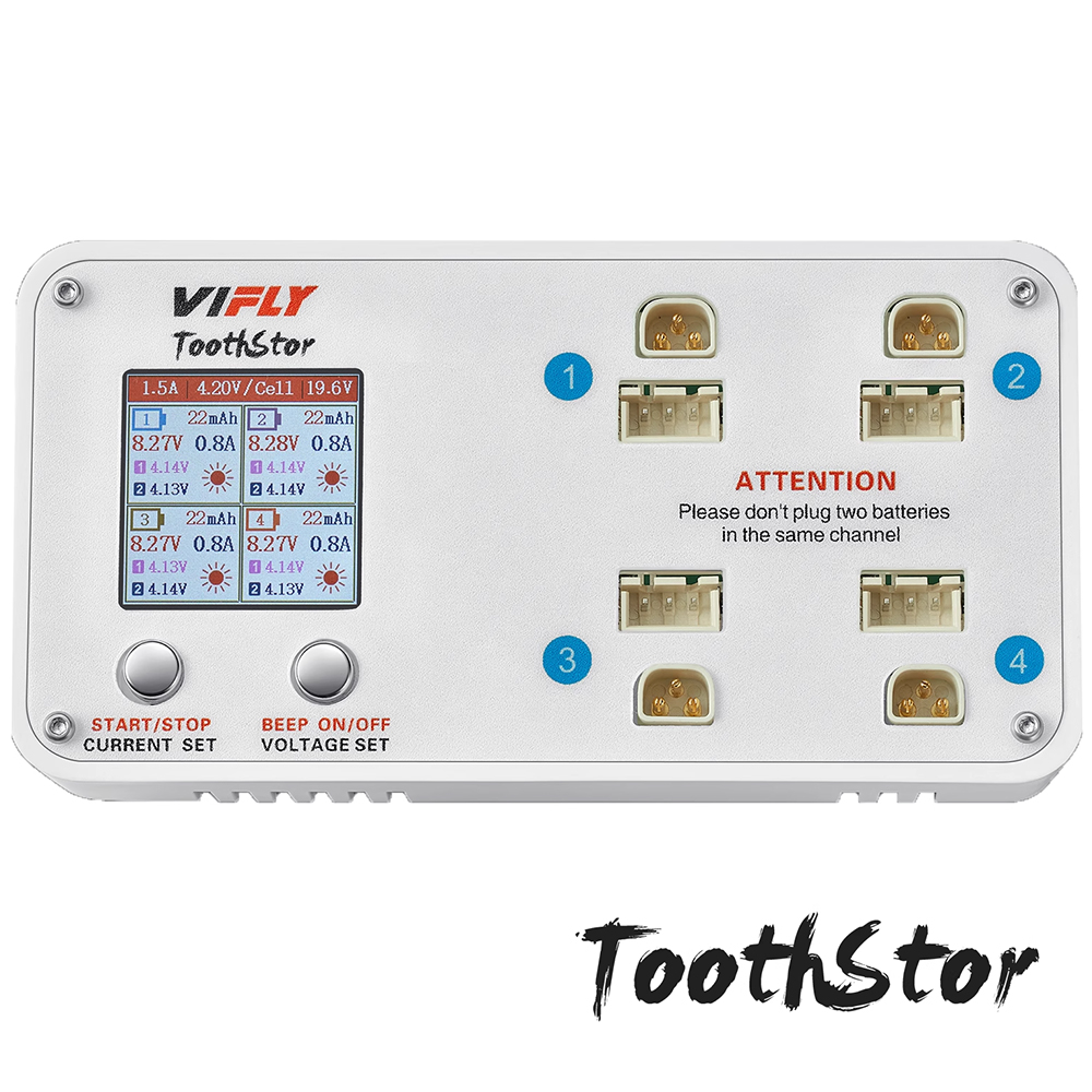 VIFLY Toothstor 4 Channel 2S L - Drone Battery Balance Charger recension och pris