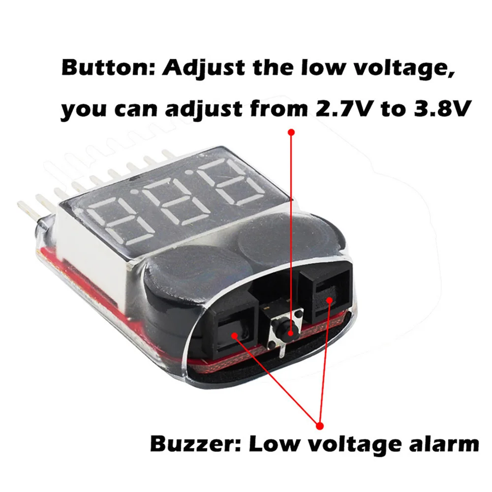1-8S Battery Voltage Tester &  - Drone Battery Alarm recension och pris
