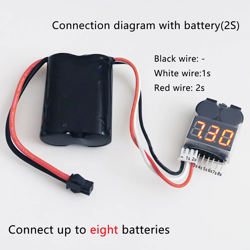 1-8S Battery Voltage Tester &  - Drone Battery Alarm recension och pris